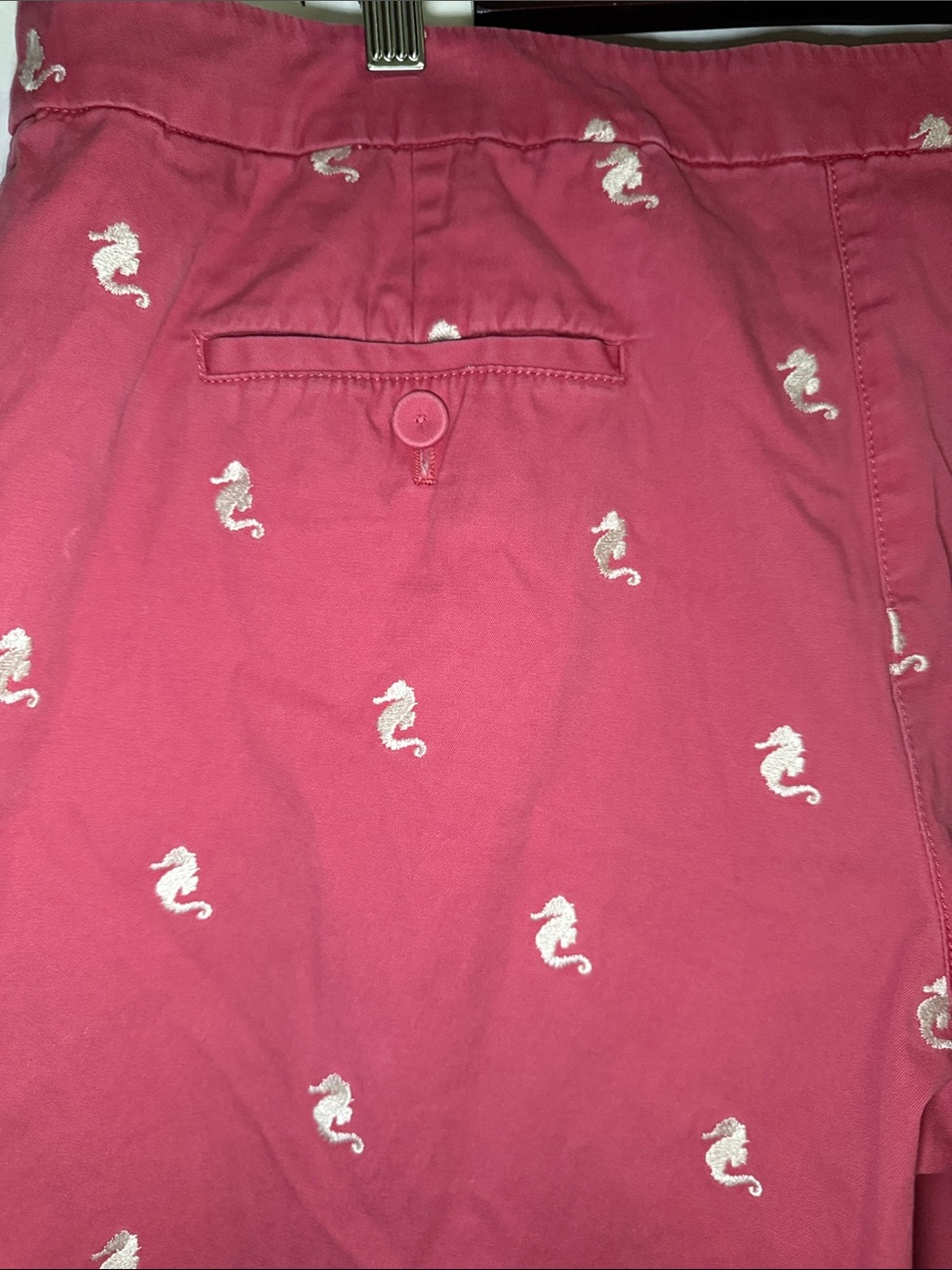 Talbots Pink Seahorse Embroidered Flat-Front Shorts - Picture 7 of 10